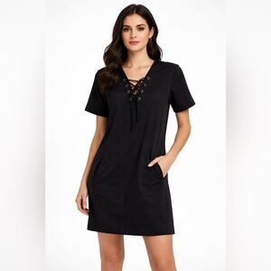 NWOT BCBGeneration Black Lace-Up Dress Size S